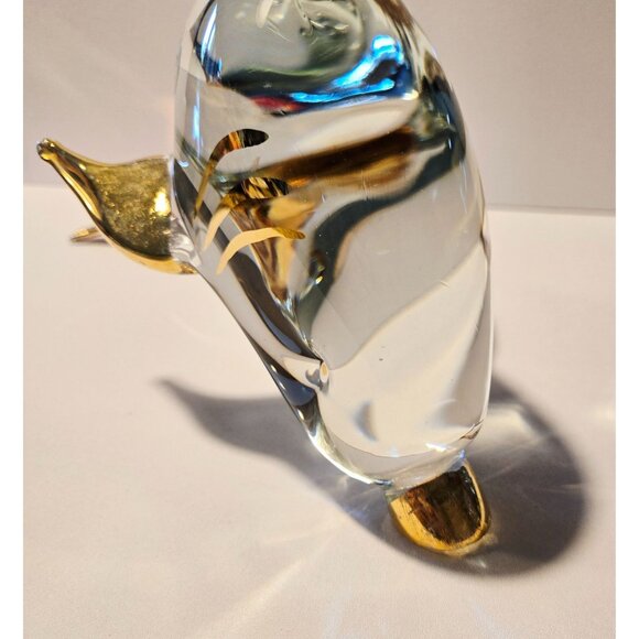 Large Murano Glass Gold Accented Dolphin Figurine - Picture 5 of 10